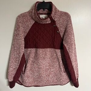 Women’s Vanilla Bay Size Small‎ Burgundy Faux Sherpa Sweatshirt Front Snaps